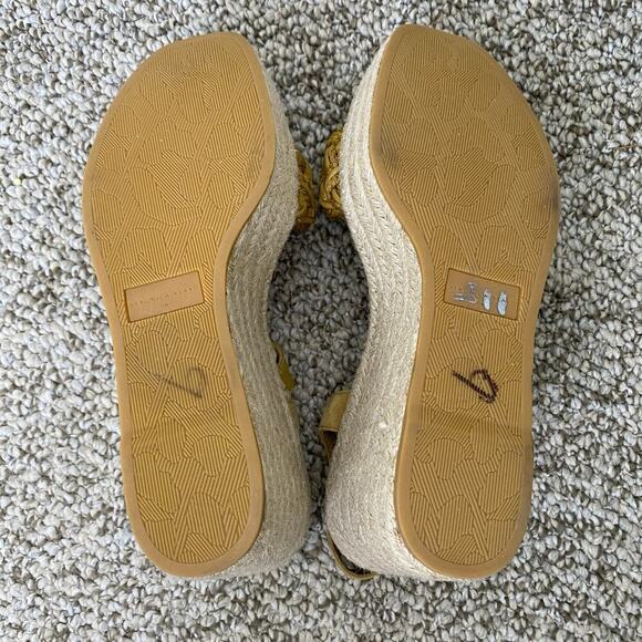 Veronica Beard Reema Wedges Size 10 Desert Yellow Espadrilles Sandals Leather - Picture 16 of 16